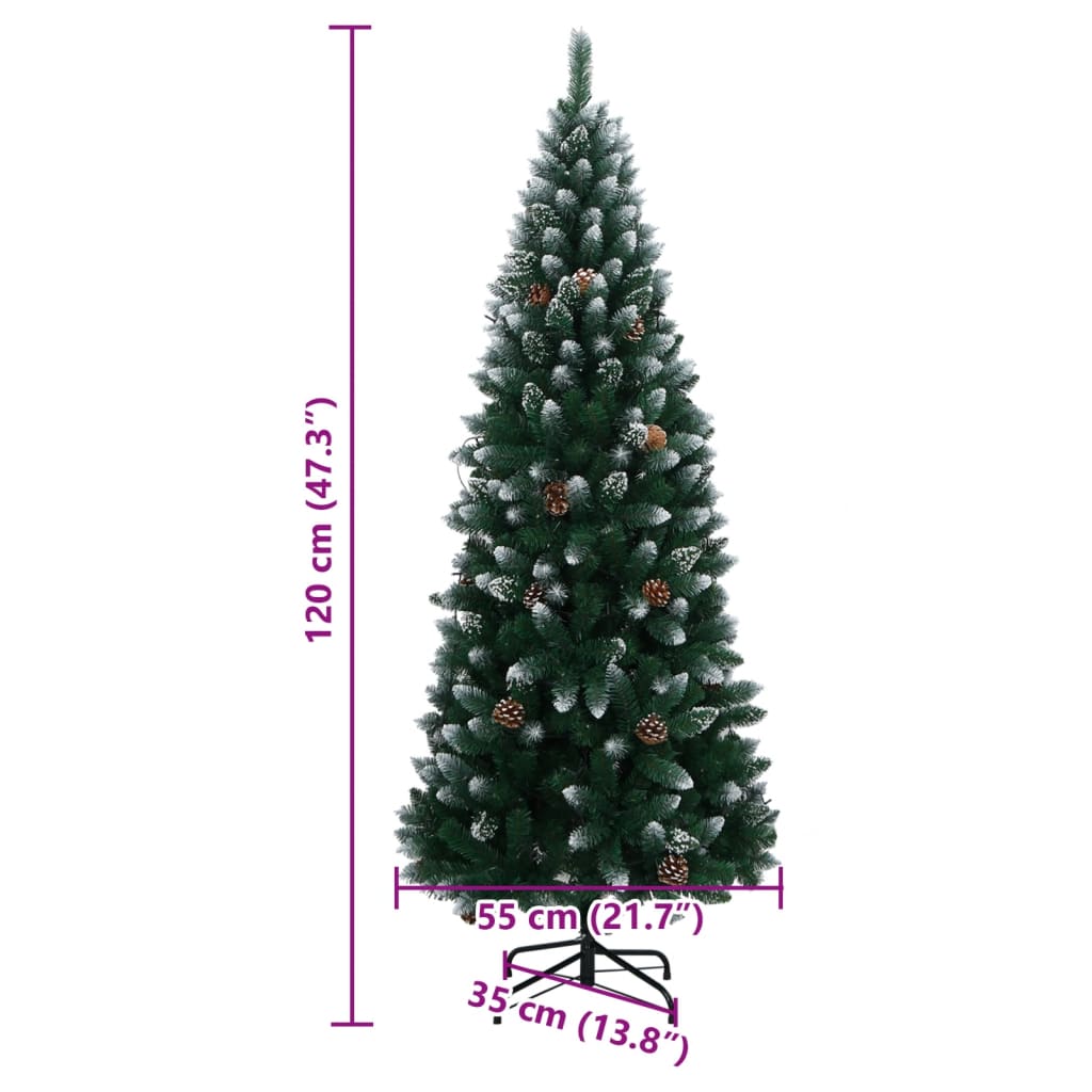 Sapin de Noël Artificiel Vert avec Guirlande LED Blanc Chaud