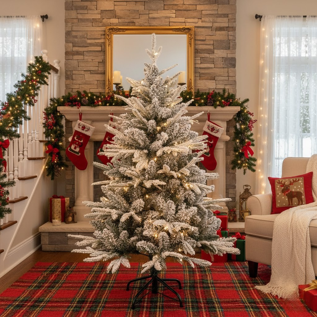 Sapin de Noël Artificiel Floqué