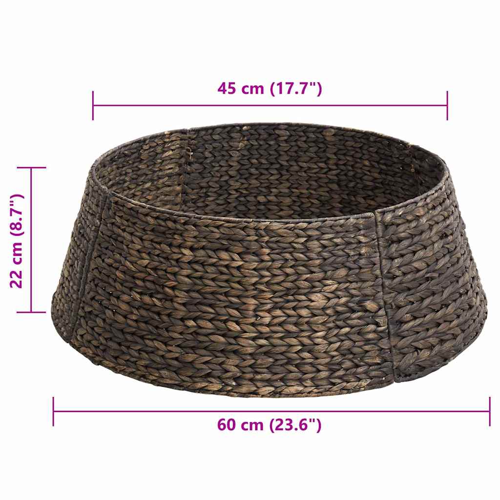 Cache pied en jacinthe d'eau tissée marron