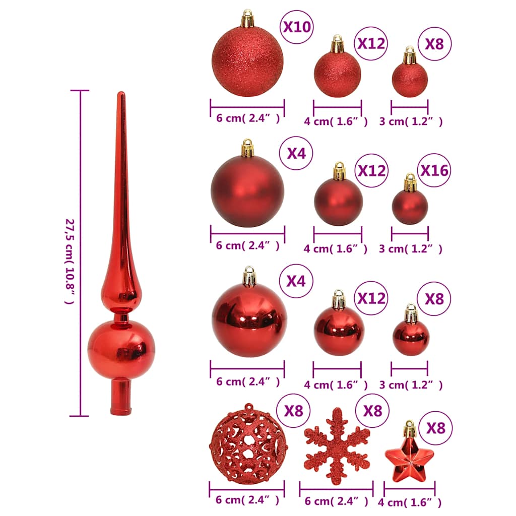 Ensemble de boules de Noël doré rose en polystyrène – 105 pièces